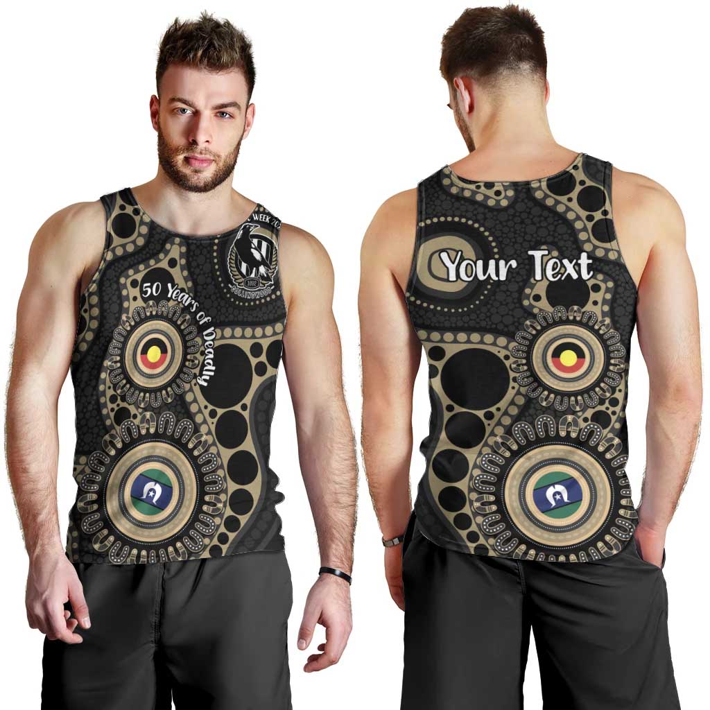 Collingwood NAIDOC Week 2026 Personalised Men Tank Top 50 Years of Deadly Aboriginal Art