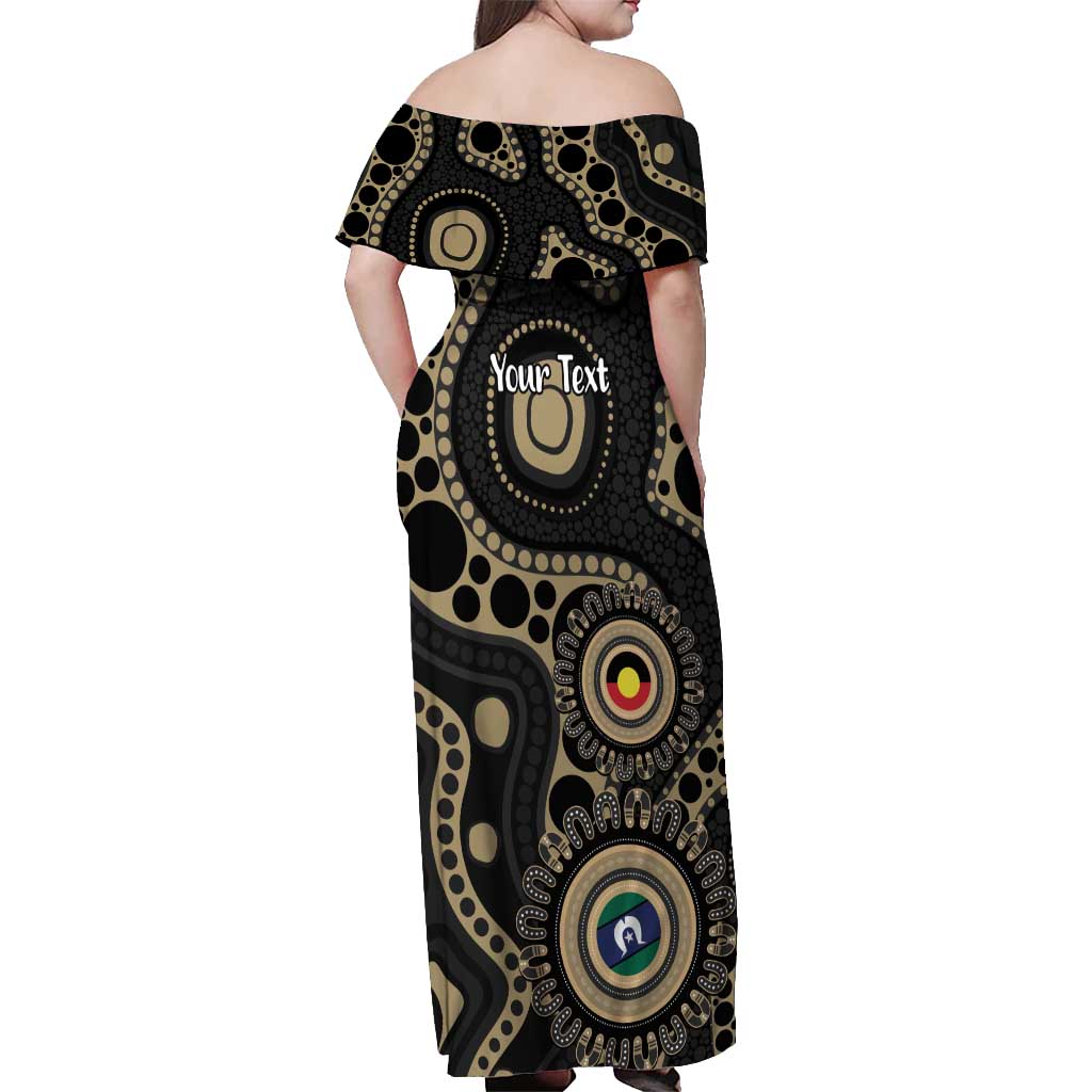 Collingwood NAIDOC Week 2026 Personalised Off Shoulder Maxi Dress 50 Years of Deadly Aboriginal Art