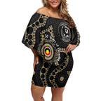 Collingwood NAIDOC Week 2026 Personalised Off Shoulder Short Dress 50 Years of Deadly Aboriginal Art