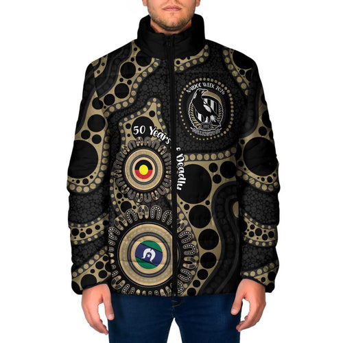 Collingwood NAIDOC Week 2026 Personalised Padded Jacket 50 Years of Deadly Aboriginal Art