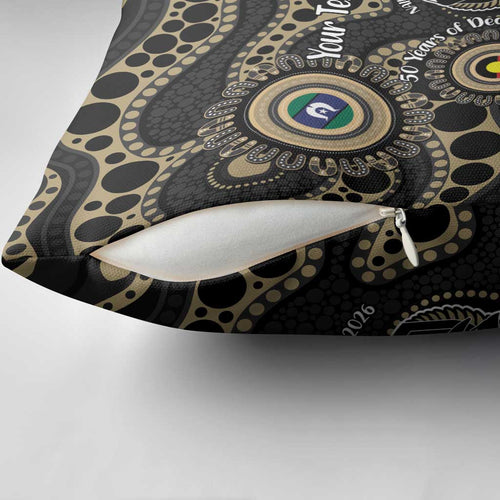 Collingwood NAIDOC Week 2026 Personalised Pillow Cover 50 Years of Deadly Aboriginal Art