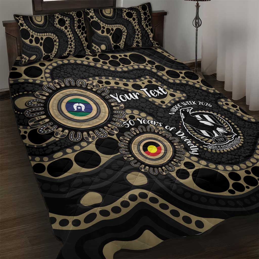 Collingwood NAIDOC Week 2026 Personalised Quilt Bed Set 50 Years of Deadly Aboriginal Art
