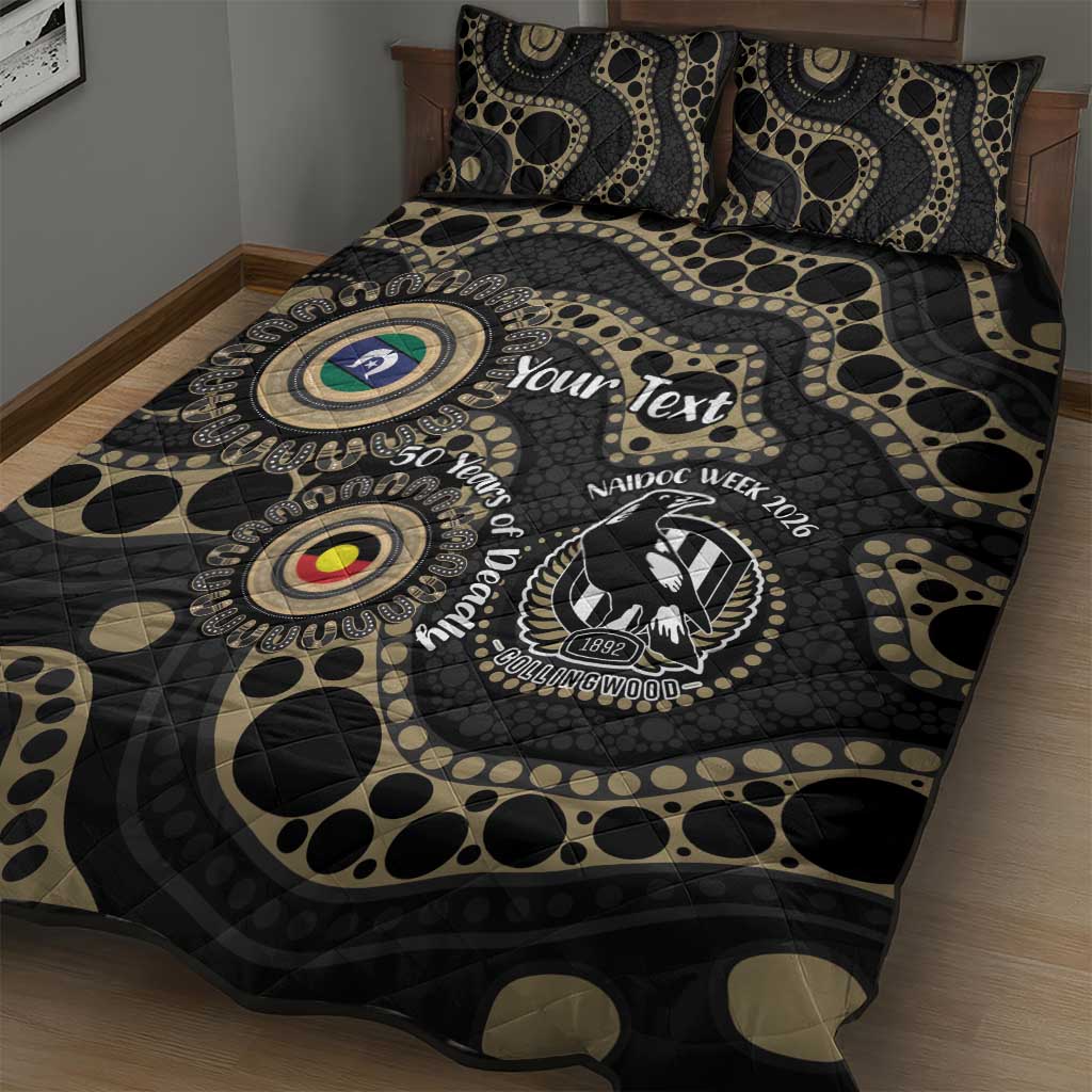 Collingwood NAIDOC Week 2026 Personalised Quilt Bed Set 50 Years of Deadly Aboriginal Art