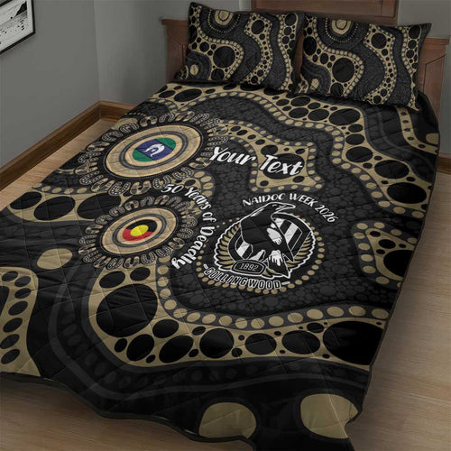 Collingwood NAIDOC Week 2026 Personalised Quilt Bed Set 50 Years of Deadly Aboriginal Art