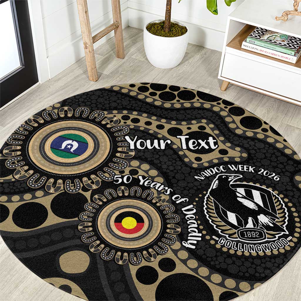 Collingwood NAIDOC Week 2026 Personalised Round Carpet 50 Years of Deadly Aboriginal Art