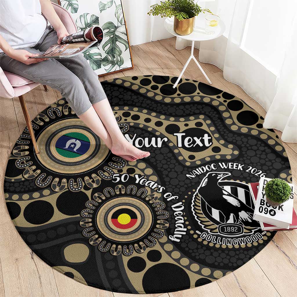 Collingwood NAIDOC Week 2026 Personalised Round Carpet 50 Years of Deadly Aboriginal Art