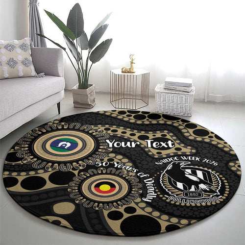 Collingwood NAIDOC Week 2026 Personalised Round Carpet 50 Years of Deadly Aboriginal Art