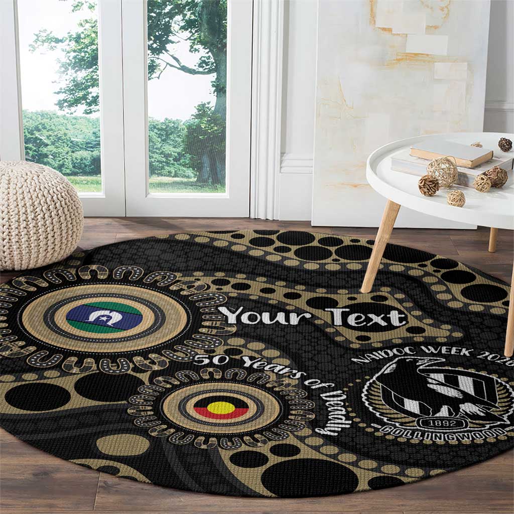 Collingwood NAIDOC Week 2026 Personalised Round Carpet 50 Years of Deadly Aboriginal Art