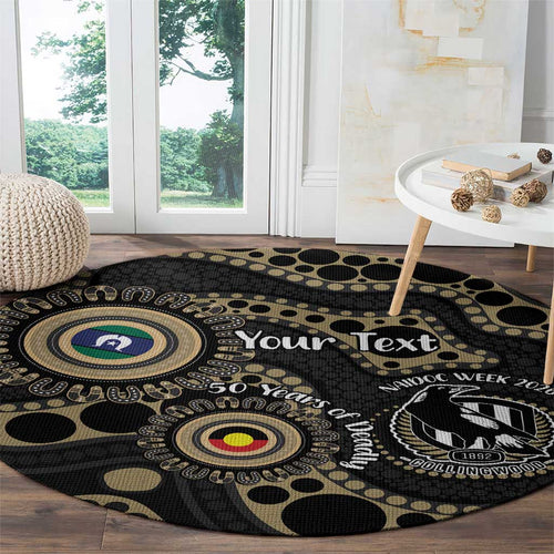 Collingwood NAIDOC Week 2026 Personalised Round Carpet 50 Years of Deadly Aboriginal Art
