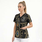 Collingwood NAIDOC Week 2026 Personalised Scrub Top 50 Years of Deadly Aboriginal Art