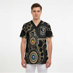 Collingwood NAIDOC Week 2026 Personalised Scrub Top 50 Years of Deadly Aboriginal Art