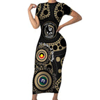 Collingwood NAIDOC Week 2026 Personalised Short Sleeve Bodycon Dress 50 Years of Deadly Aboriginal Art