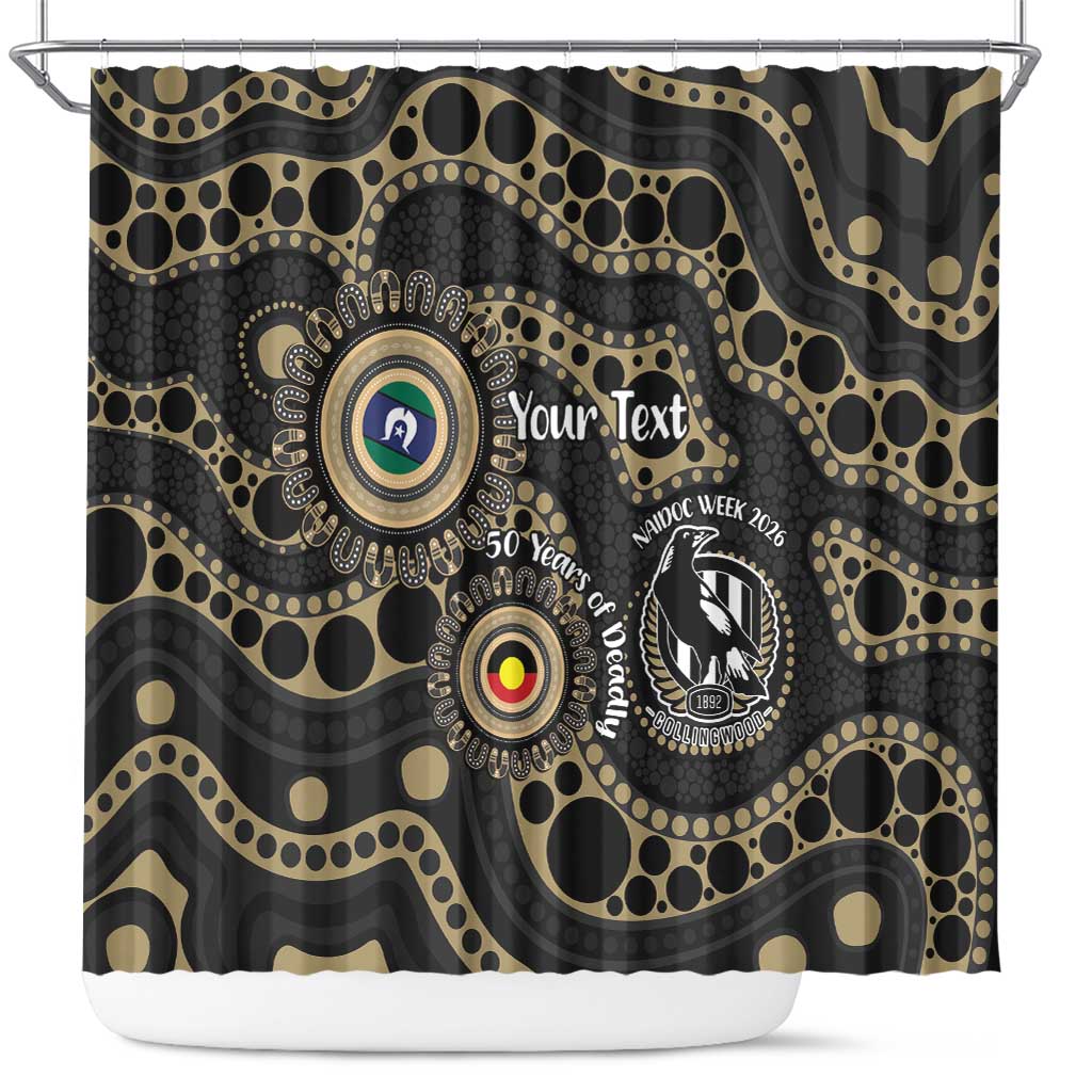 Collingwood NAIDOC Week 2026 Personalised Shower Curtain 50 Years of Deadly Aboriginal Art