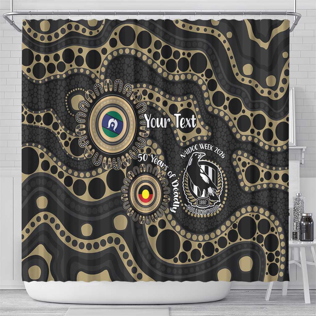 Collingwood NAIDOC Week 2026 Personalised Shower Curtain 50 Years of Deadly Aboriginal Art