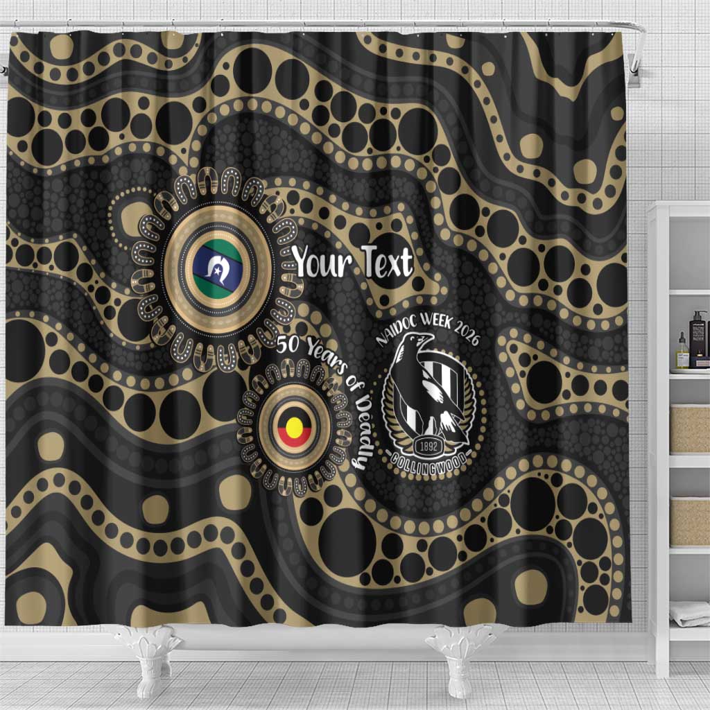 Collingwood NAIDOC Week 2026 Personalised Shower Curtain 50 Years of Deadly Aboriginal Art