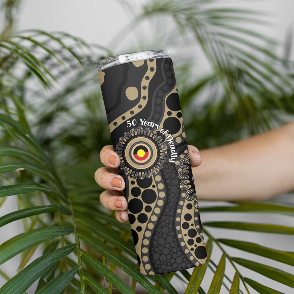 Collingwood NAIDOC Week 2026 Personalised Skinny Tumbler 50 Years of Deadly Aboriginal Art