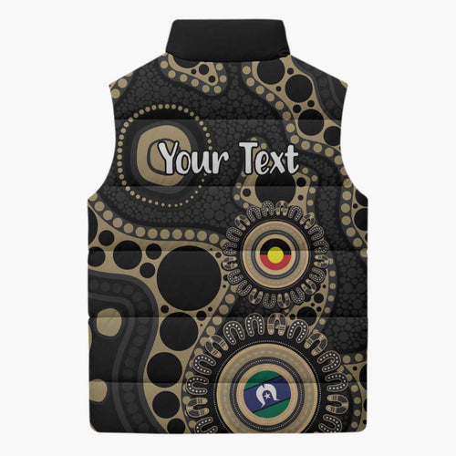 Collingwood NAIDOC Week 2026 Personalised Sleeveless Puffer Jacket 50 Years of Deadly Aboriginal Art