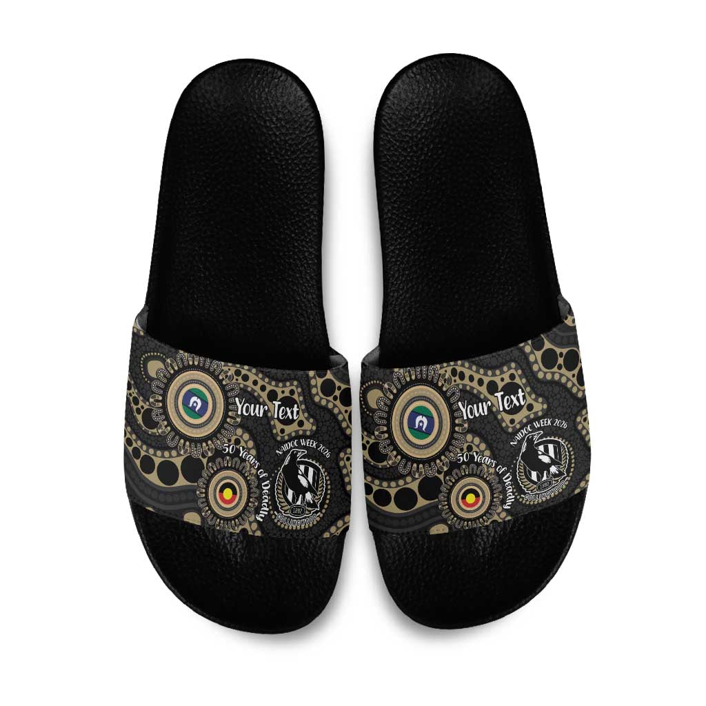 Collingwood NAIDOC Week 2026 Personalised Slide Sandals 50 Years of Deadly Aboriginal Art