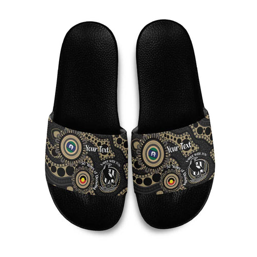 Collingwood NAIDOC Week 2026 Personalised Slide Sandals 50 Years of Deadly Aboriginal Art