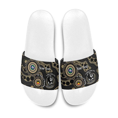 Collingwood NAIDOC Week 2026 Personalised Slide Sandals 50 Years of Deadly Aboriginal Art