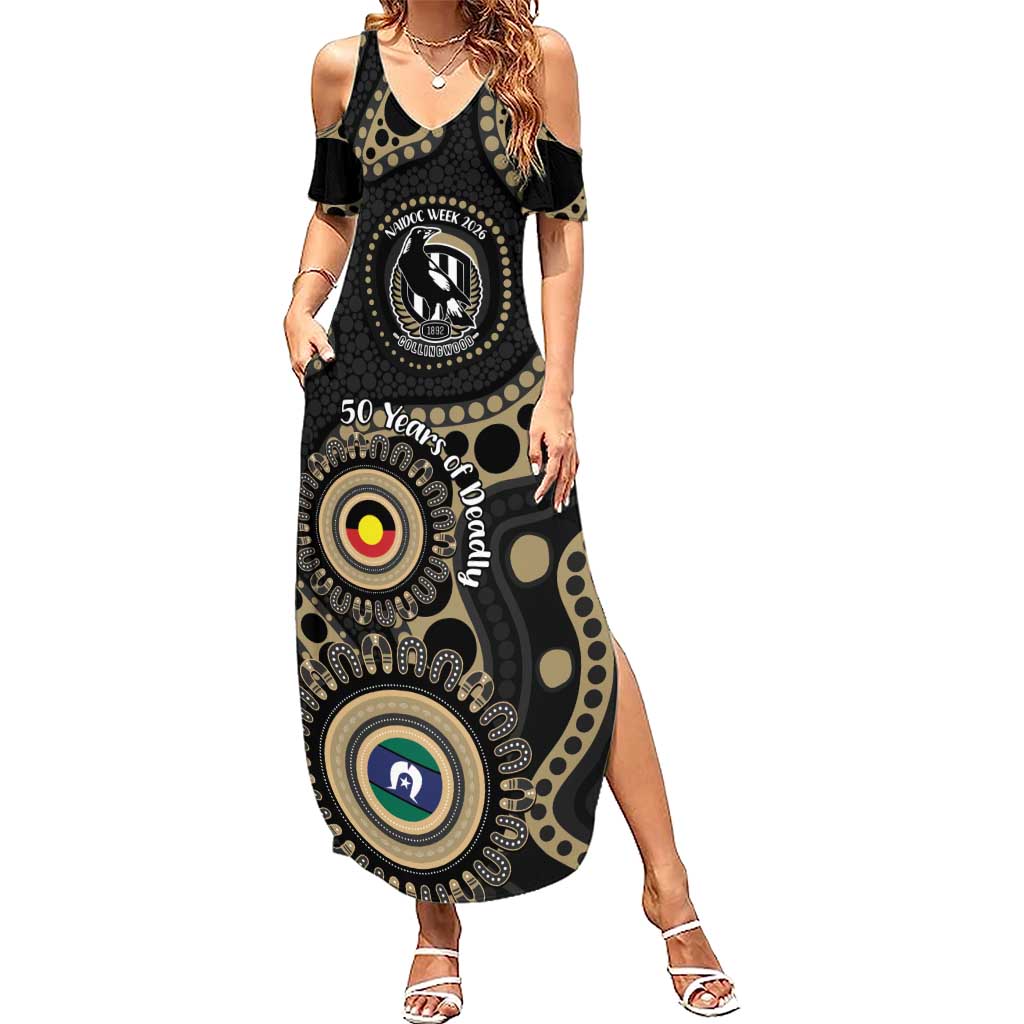 Collingwood NAIDOC Week 2026 Personalised Summer Maxi Dress 50 Years of Deadly Aboriginal Art
