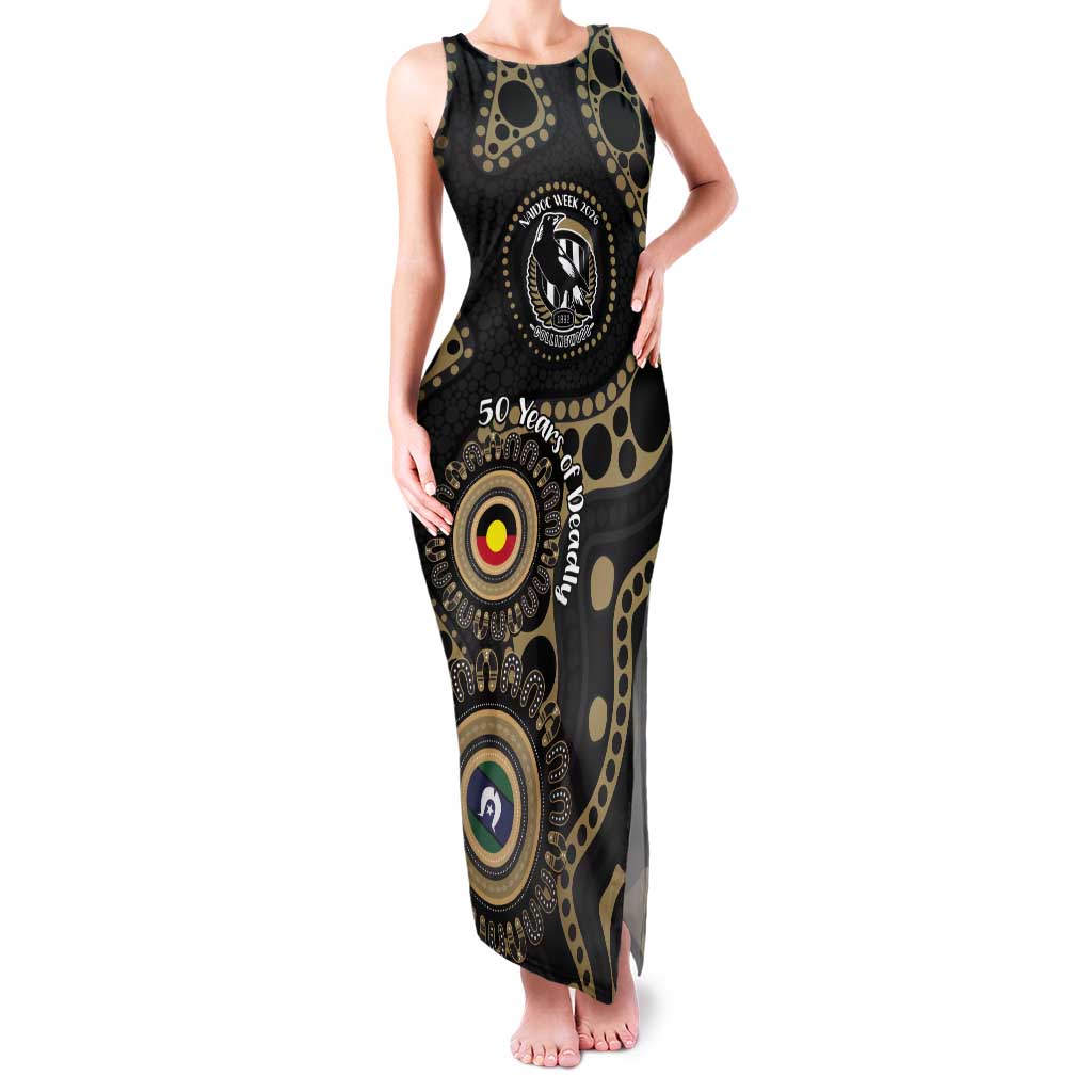 Collingwood NAIDOC Week 2026 Personalised Tank Maxi Dress 50 Years of Deadly Aboriginal Art