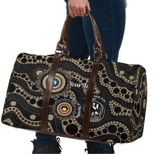 Collingwood NAIDOC Week 2026 Personalised Travel Bag 50 Years of Deadly Aboriginal Art