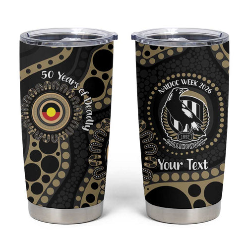 Collingwood NAIDOC Week 2026 Personalised Tumbler Cup 50 Years of Deadly Aboriginal Art