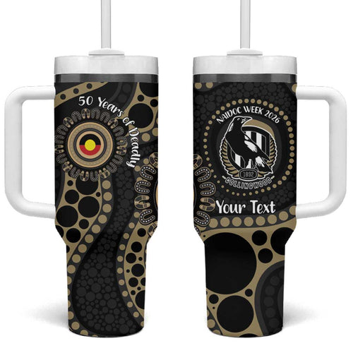 Collingwood NAIDOC Week 2026 Personalised Tumbler With Handle 50 Years of Deadly Aboriginal Art