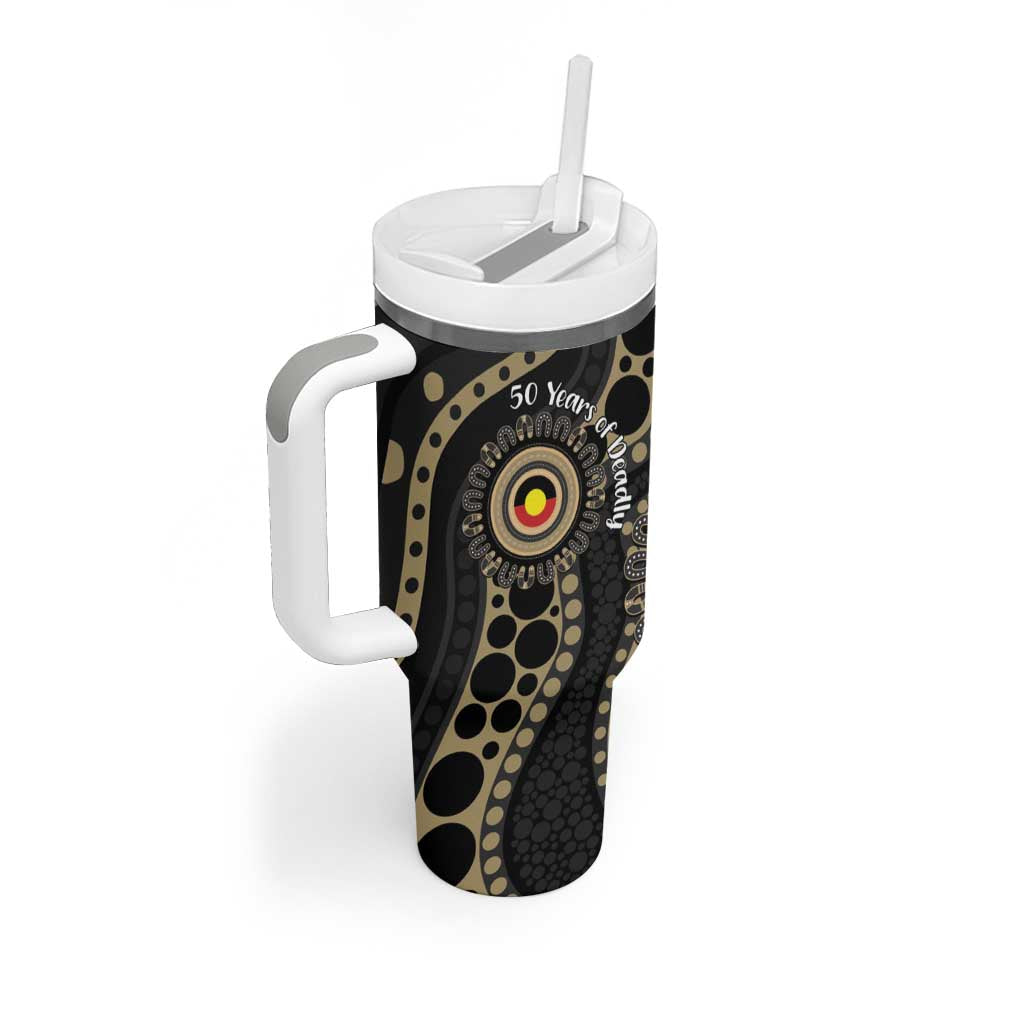 Collingwood NAIDOC Week 2026 Personalised Tumbler With Handle 50 Years of Deadly Aboriginal Art