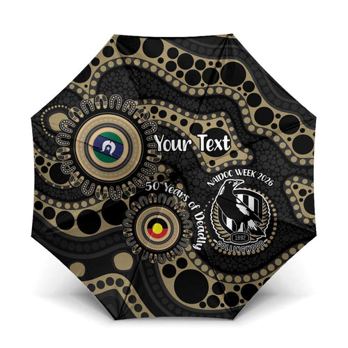 Collingwood NAIDOC Week 2026 Personalised Umbrella 50 Years of Deadly Aboriginal Art