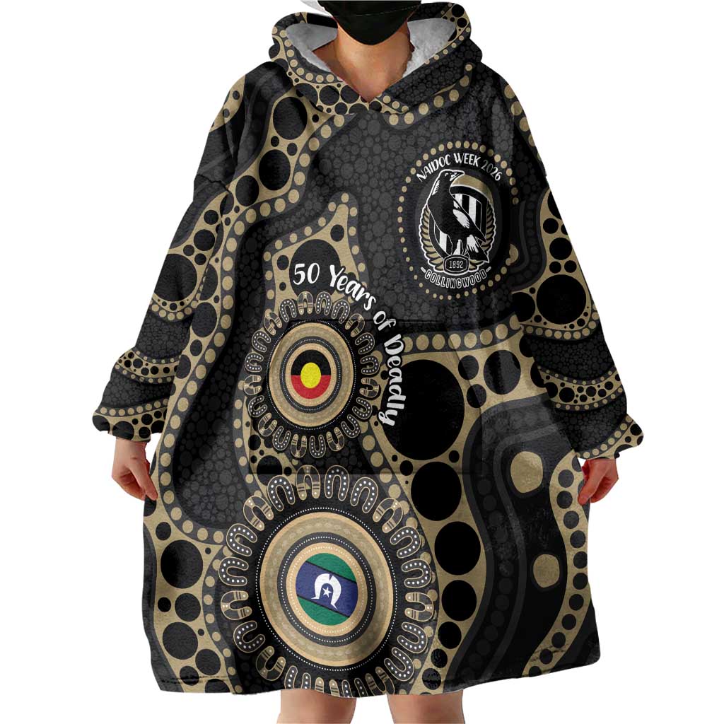 Collingwood NAIDOC Week 2026 Personalised Wearable Blanket Hoodie 50 Years of Deadly Aboriginal Art