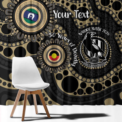 Collingwood NAIDOC Week 2026 Personalised Window Curtain 50 Years of Deadly Aboriginal Art