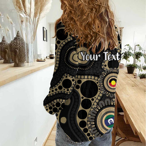 Collingwood NAIDOC Week 2026 Personalised Women Casual Shirt 50 Years of Deadly Aboriginal Art