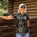 Collingwood NAIDOC Week 2026 Personalised Women Polo Shirt 50 Years of Deadly Aboriginal Art