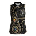Collingwood NAIDOC Week 2026 Personalised Women Sleeveless Polo Shirt 50 Years of Deadly Aboriginal Art