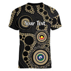 Collingwood NAIDOC Week 2026 Personalised Women V-Neck T-Shirt 50 Years of Deadly Aboriginal Art