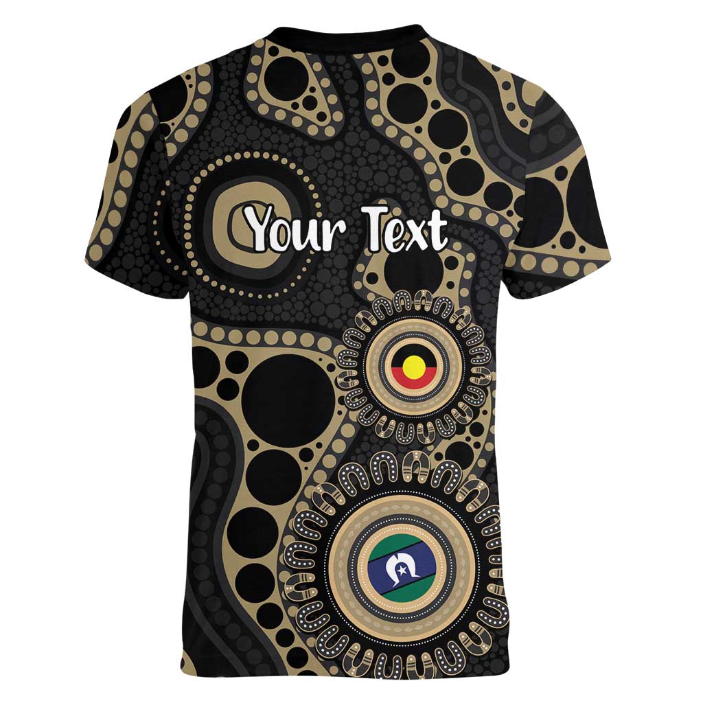 Collingwood NAIDOC Week 2026 Personalised Women V-Neck T-Shirt 50 Years of Deadly Aboriginal Art