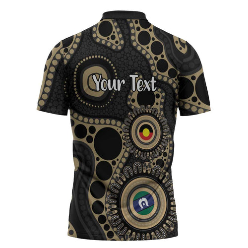 Collingwood NAIDOC Week 2026 Personalised Zipper Polo Shirt 50 Years of Deadly Aboriginal Art