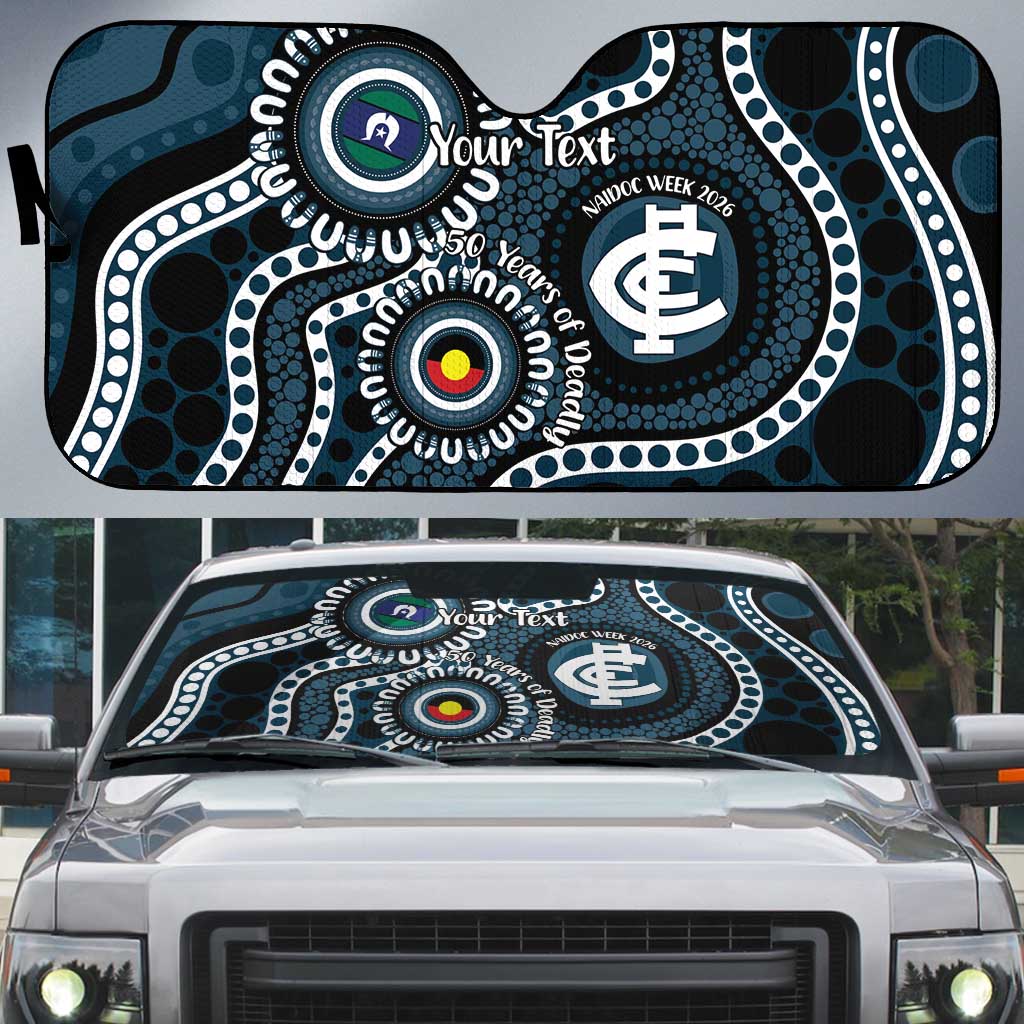 Carlton NAIDOC Week 2026 Personalised Auto Sun Shade 50 Years of Deadly Aboriginal Art
