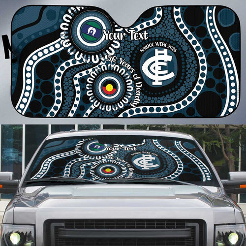 Carlton NAIDOC Week 2026 Personalised Auto Sun Shade 50 Years of Deadly Aboriginal Art
