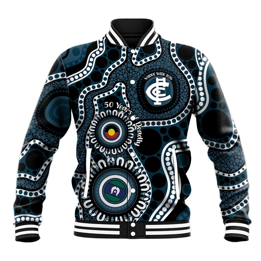 Carlton NAIDOC Week 2026 Personalised Baseball Jacket 50 Years of Deadly Aboriginal Art