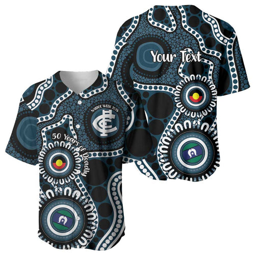 Carlton NAIDOC Week 2026 Personalised Baseball Jersey 50 Years of Deadly Aboriginal Art