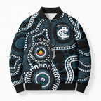 Carlton NAIDOC Week 2026 Personalised Bomber Puffer Jacket 50 Years of Deadly Aboriginal Art