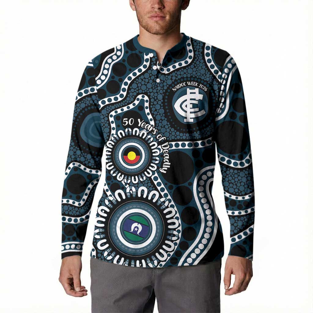 Carlton NAIDOC Week 2026 Personalised Button Sweatshirt 50 Years of Deadly Aboriginal Art