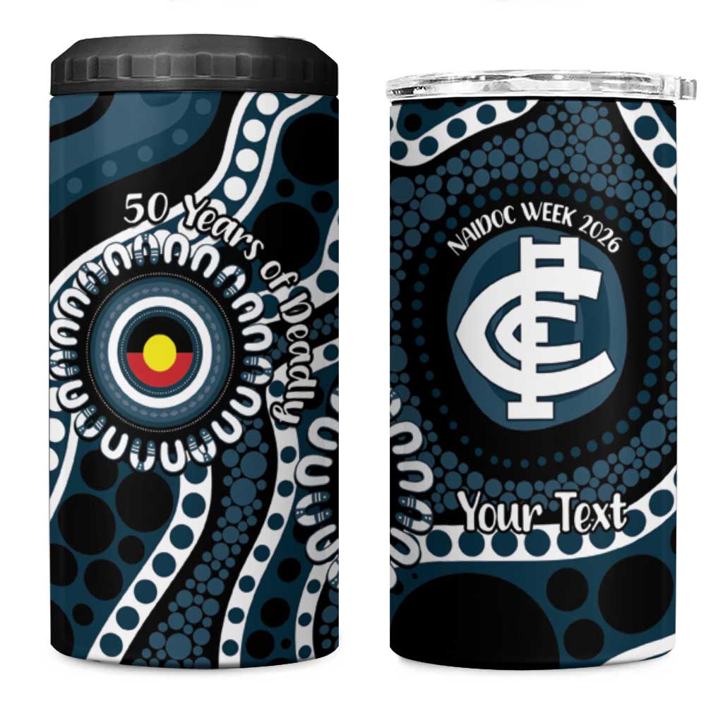 Carlton NAIDOC Week 2026 Personalised 4 in 1 Can Cooler Tumbler 50 Years of Deadly Aboriginal Art