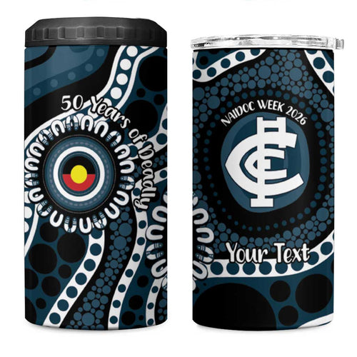 Carlton NAIDOC Week 2026 Personalised 4 in 1 Can Cooler Tumbler 50 Years of Deadly Aboriginal Art