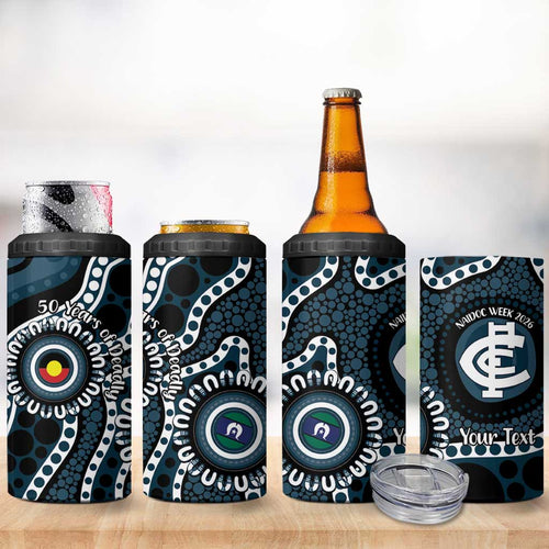 Carlton NAIDOC Week 2026 Personalised 4 in 1 Can Cooler Tumbler 50 Years of Deadly Aboriginal Art