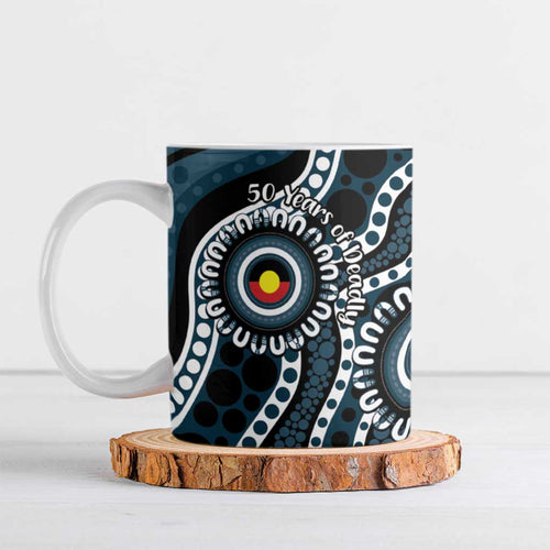 Carlton NAIDOC Week 2026 Personalised Ceramic Mug 50 Years of Deadly Aboriginal Art