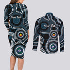 Carlton NAIDOC Week 2026 Personalised Couples Matching Long Sleeve Bodycon Dress and Long Sleeve Button Shirt 50 Years of Deadly Aboriginal Art